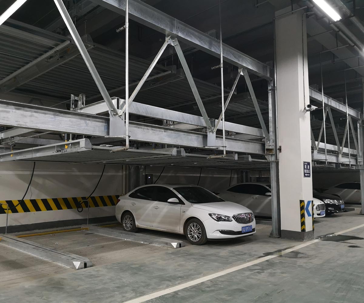 湄潭PSH3三層升降橫移機械式立體車庫設備